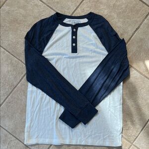 Urban Pipeline Navy and White Henley Shirt